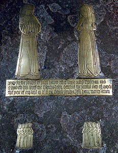 Brasses of John and Elizabeth Hawtt and family June 2012
